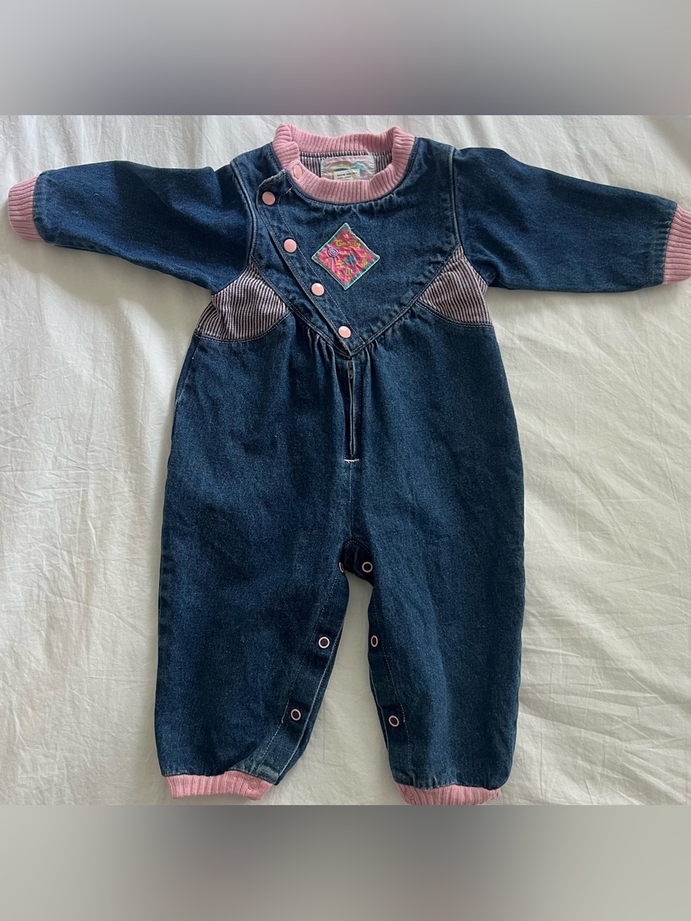 Vintage (1990’s) denim romper, 24 months